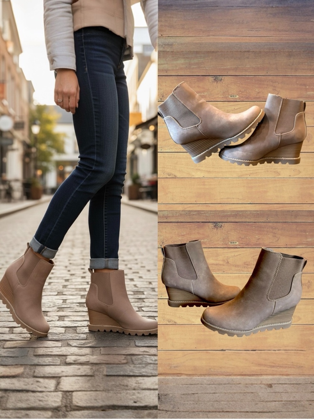 Universal Thread Women’s Linda Slip-On Platform Wedge Ankle Boots Size 7.5 NWOT